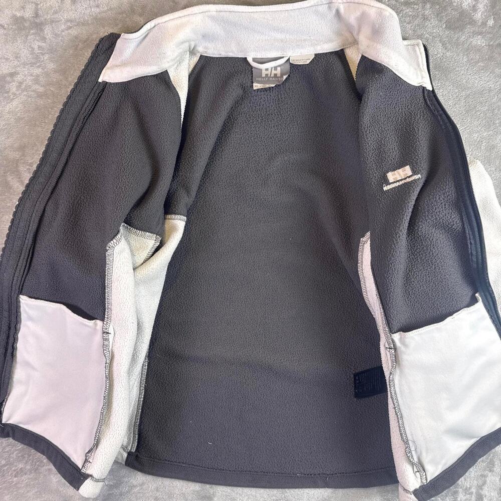 Helly Hansen Full Zip Fleece Jacket Womens XL Gray White Outdoor Hiking - Picture 4 of 6